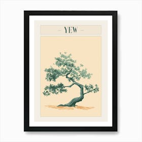 Yew Tree Minimal Japandi Illustration 1 Poster Art Print