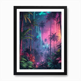 Neon Jungle Print Art Print
