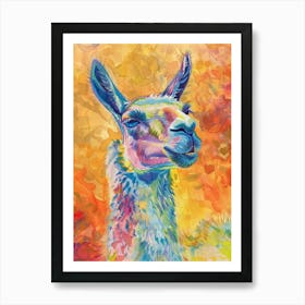 Llama Colourful Watercolour 3 Art Print