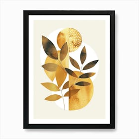 Abstract Gold Leaves Canvas Print 1 Art Print