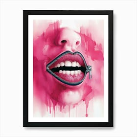 Zippered Lips Art Print