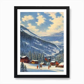 Falls Creek, Australia Ski Resort Vintage Landscape 1 Skiing Poster Art Print