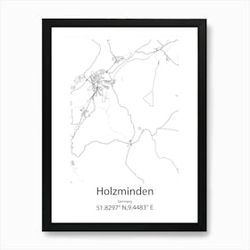 Holzminden,Germany Minimalist Map Art Print