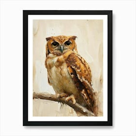 Burmese Fish Owl Painting 1 Art Print
