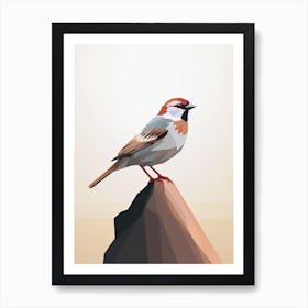 Minimal Sparrow Poetry Art Print