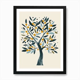 Olive Tree Flat Illustration 8 Art Print
