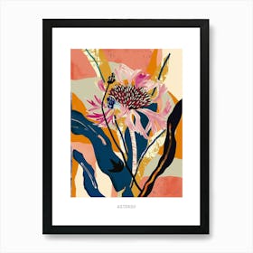 Colourful Flower Illustration Poster Asters 10 Art Print