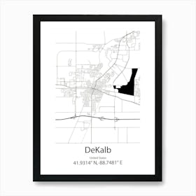 Dekalb,United States Minimalist Map Art Print