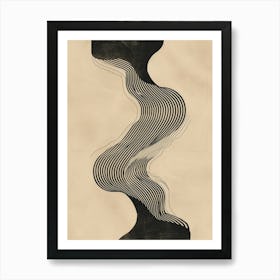 Wavy Lines Boho Contemporary Art Print