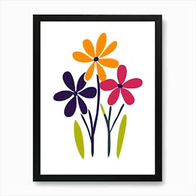 Flowers On A White Background 12 Art Print