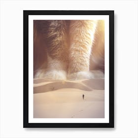 Giant Cat In Desert Sand Art Print