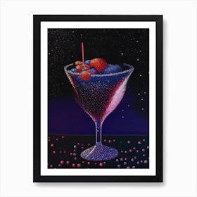 Bronx Pointillism Cocktail Poster Art Print