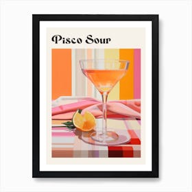 Pisco Sour 2 Retro Cocktail Poster Art Print