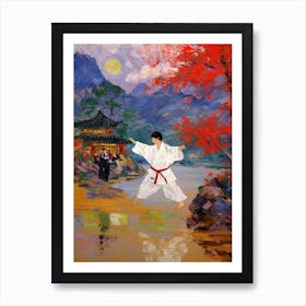 Taekwondo In The Style Of Monet 1 Art Print