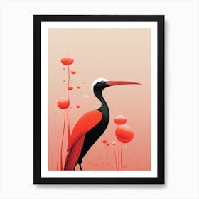 Bird Perching Minimalist 3 Art Print