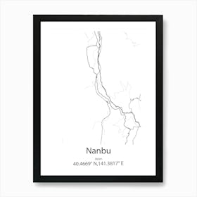 Nanbu,Japan Minimalist Map Poster