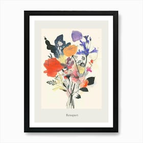 Bouquet 2 Collage Flower Bouquet Poster Art Print