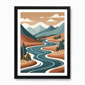 River In The Mountains 6 Art Print