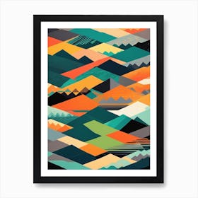 Patchwork Mountains Art Print