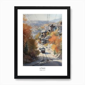 Park City, Utah 1 Watercolor Travel Poster Art Print