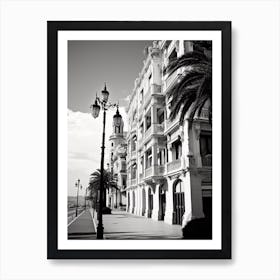 Malaga, Spain, Mediterranean Black And White Photography Analogue 4 Art Print