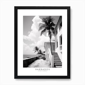 Poster Of Barbados, Black And White Analogue Photograph 1 Art Print