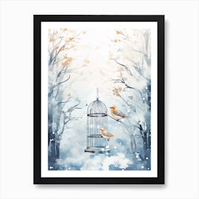 Bird Cage Winter 1 Art Print