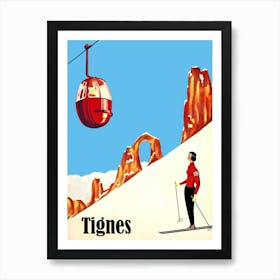 Tignes, Waiting For A Ski Lift Art Print