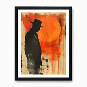 Silhouette Of A Man Art Print