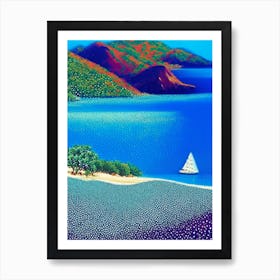 The Whitsundays Australia Pointillism Style Tropical Destination Art Print