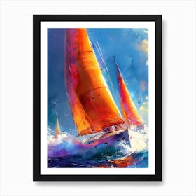 Sailboats In The Ocean 1 sport Art Print