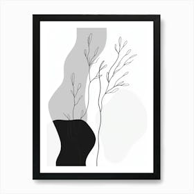 Abstract Black And White Painting 3 Art Print