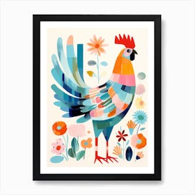 Bird Painting Collage Chicken 1 Art Print
