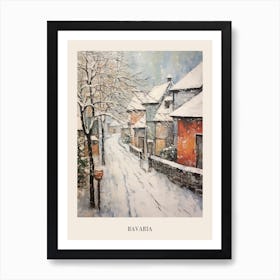 Vintage Winter Painting Poster Bavaria Germany 2 Art Print