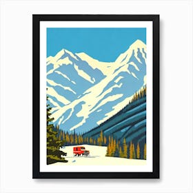 Kicking Horse 3, Canada Midcentury Vintage Skiing Poster Art Print