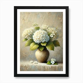 Hydrangeas In A Vase Art Print