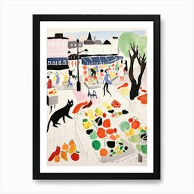 The Food Market In London 6 Illustration Art Print