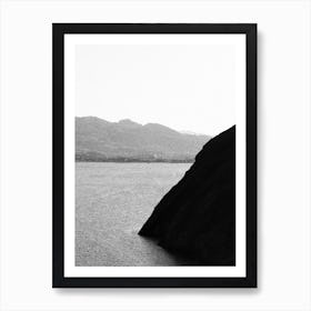 Black And White Image Of A Mountain Art Print