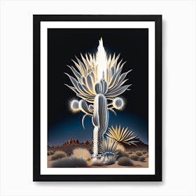 Silver Torch Joshua Tree Vintage Botanical Line Drawing  (6) Art Print