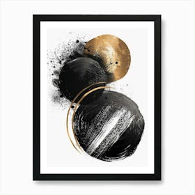 Black And Gold Abstract Painting 45 Art Print