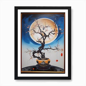 Magnolia With A Cat 3 Dali Surrealism Style Art Print