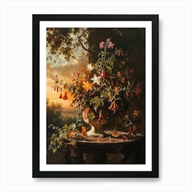 Baroque Floral Still Life Canterbury Bells 3 Art Print