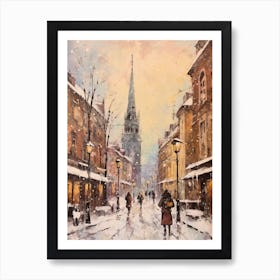 Vintage Winter Painting Vienna Austria 1 Art Print