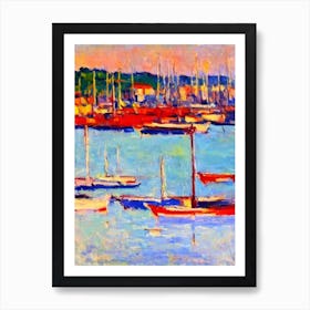 Port Of Livorno Italy Brushwork Painting harbour Art Print