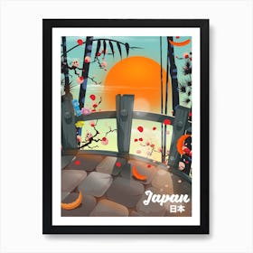 Japanese Garden Travel poster Art Print