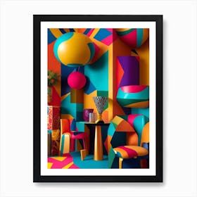 Maximalism's Boldness and Fusion of abstract forms, vibrant colors 1 Poster