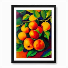 Nectarine Fruit Vibrant Matisse Inspired Painting Fruit Art Print