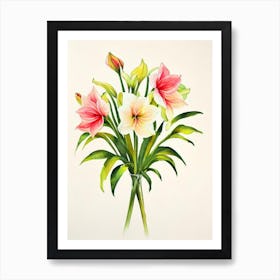 Amaryllis Vintage Flowers Flower Art Print