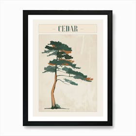 Cedar Tree Minimal Japandi Illustration 2 Poster Art Print