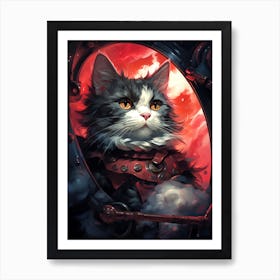 Steampunk Cat Art Print